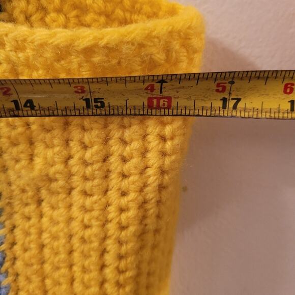 Vtg Hand Knit Tank Top Sky Day & Night Scene Front & Back Summer Hippie Smurfs - Picture 5 of 7